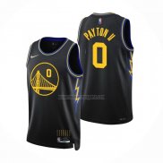 Camiseta Golden State Warriors Gary Payton II NO 0 Ciudad 2021-22 Negro